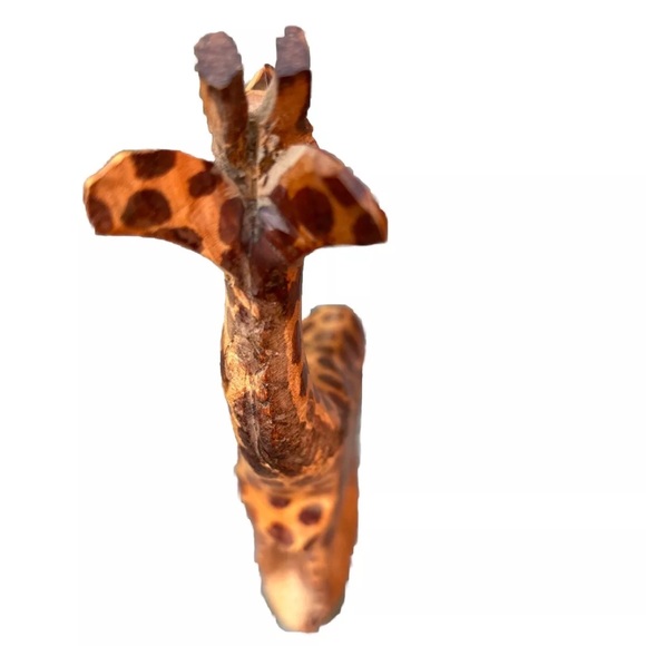 Vintage Hand Wooden Carved Giraffe 12" tall Figurine Statue African Safari Kenya - Picture 6 of 9